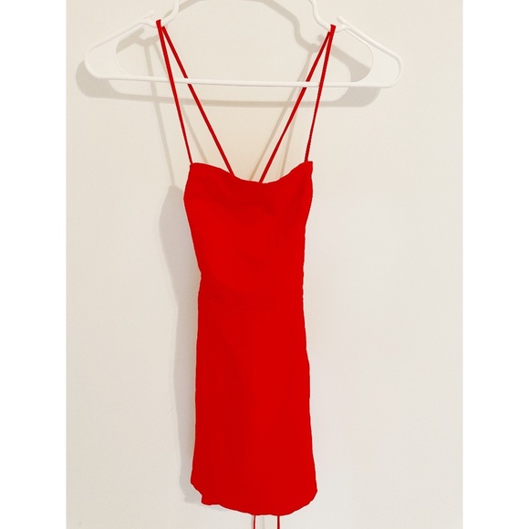 Princess Polly Si Senorita Red Strappy Open Back Mini Dress NEW - Picture 6 of 7